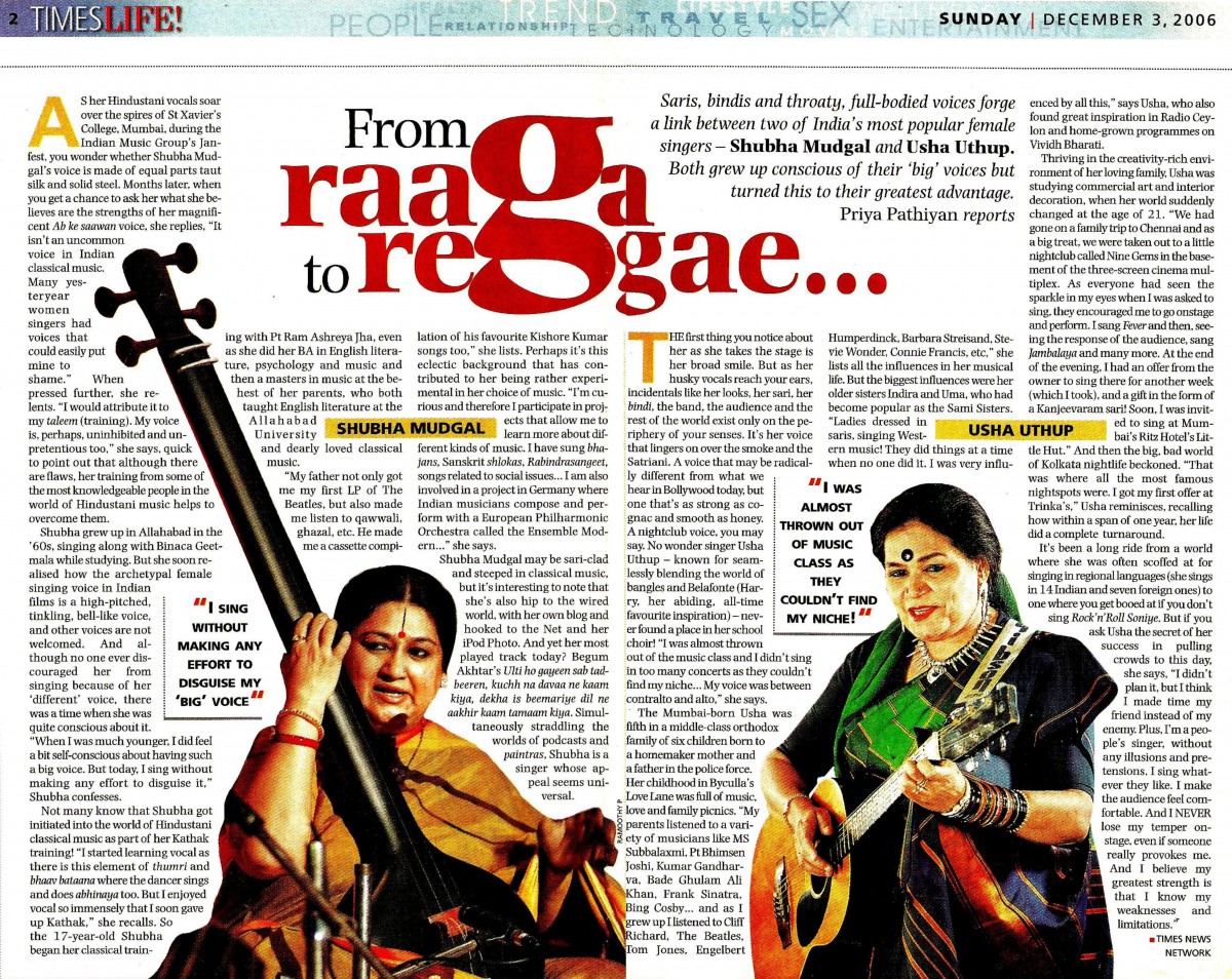 Shubha Mudgal & Usha Uthup: Songs sung true!